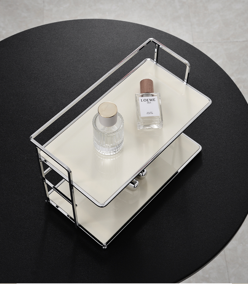 Perfume Villa Fragrance - رف تخزين مكتبي مزدوج الطبقات، منظم