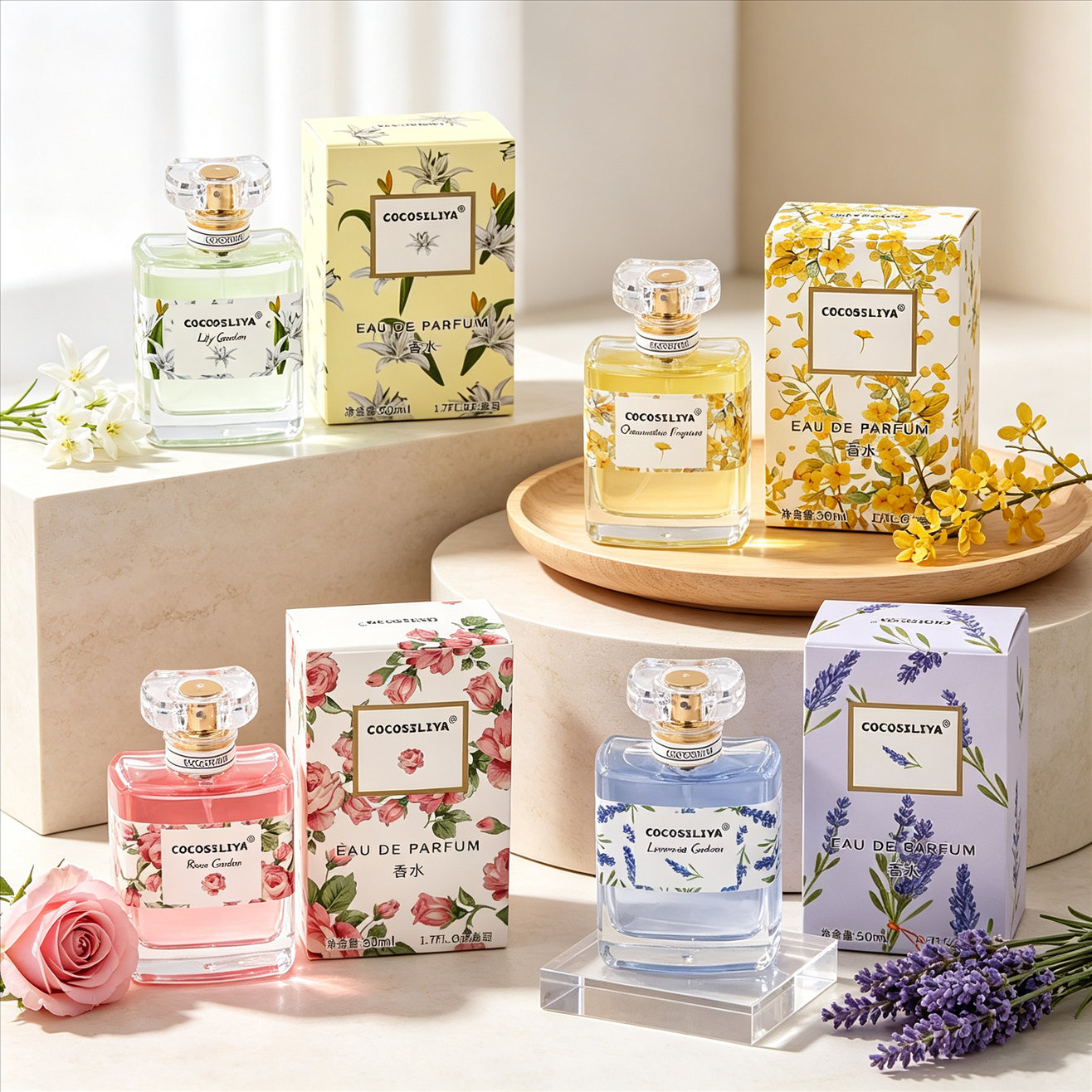 Perfume Fragrance Rose - عطر نسائي، عبوة تحتوي على قطعتين
