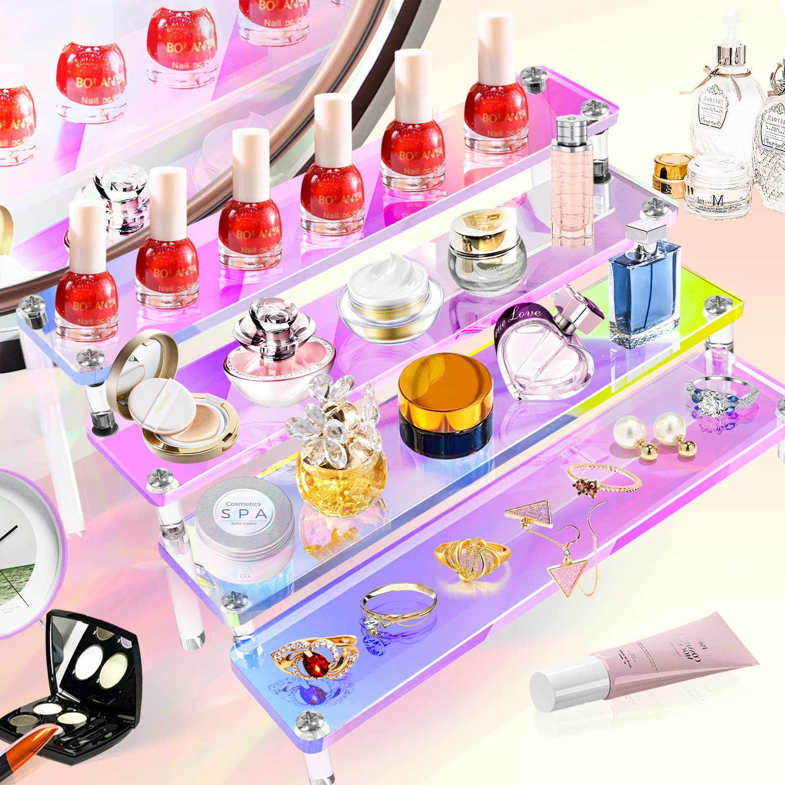 1-5 الطبقة قزحي الألوان الاكري - مراجعة Perfume Fragrance Holder وسعره